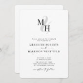 Elegant monogram QR-code RSVP minimalistische brui Kaart (Voorkant / Achterkant)