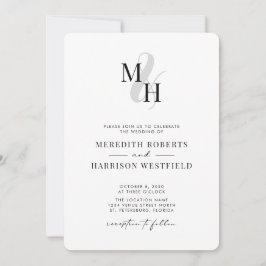 Elegant monogram QR-code RSVP minimalistische brui Kaart