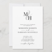 Elegant monogram QR-code RSVP minimalistische brui Kaart (Voorkant)