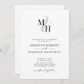 Elegant monogram QR-code RSVP minimalistische brui Kaart (Voorkant / Achterkant)