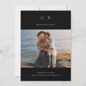 Elegant Monogram QR-code Save The Date (Voorkant)