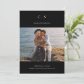 Elegant Monogram QR-code Save The Date (Staand voorkant)