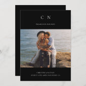 Elegant Monogram QR-code Save The Date (Voorkant / Achterkant)