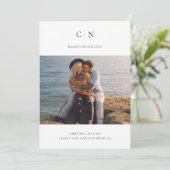 Elegant Monogram QR-code Save The Date (Staand voorkant)