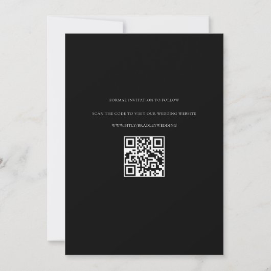 Elegant Monogram QR-code Save The Date (Achterkant)