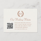 Elegant Monogram QR-Code Verbrande Oranje bruiloft Informatiekaartje (Voorkant)