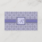 Elegant Monogram R Lila Paars Patroon Visitekaartje (Achterkant)