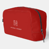 Elegant Monogram Red Toilettasje (Rechterhoek)