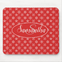 Elegant Monogram Red White Patroon