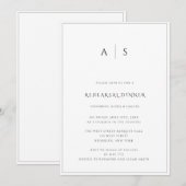 Elegant Monogram repetitie Inwendige uitnodiging (Voorkant / Achterkant)