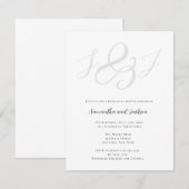 Elegant Monogram repetitie Inwendige uitnodiging (Voorkant / Achterkant)