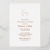 Elegant Monogram repetitief Dinner Folie Uitnodiging (Voorkant)