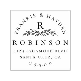 Elegant monogram | Retouradres bruiloft Zelfinktende Stempel