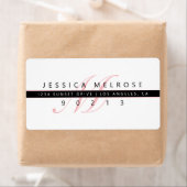 Elegant Monogram Retouradres Etiket (Insitu)