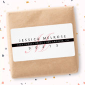 Elegant Monogram Retouradres Etiket