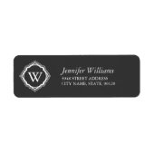 Elegant Monogram retouradres labels (Voorkant)