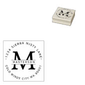 Elegant Monogram Retouradres Rubberstempel (Gestempeld)