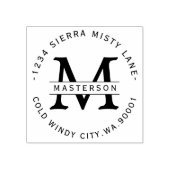 Elegant Monogram Retouradres Rubberstempel (Afrduk)