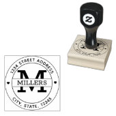 Elegant Monogram Retouradres Rubberstempel (Gestempeld)