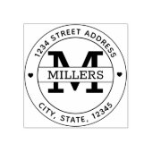 Elegant Monogram Retouradres Rubberstempel (Afrduk)