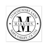 Elegant Monogram Retouradres Zelfinkt Zelfinkt Zelfinktende Stempel (Design)