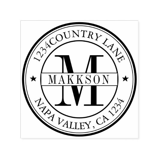 Elegant Monogram Retouradres Zelfinkt Zelfinkt Zelfinktende Stempel (Design)