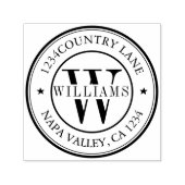 Elegant Monogram Retouradres Zelfinkt Zelfinktende Stempel (Design)