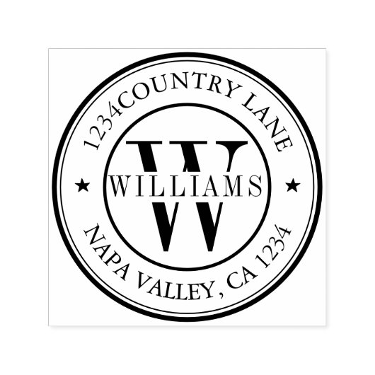 Elegant Monogram Retouradres Zelfinkt Zelfinktende Stempel (Design)