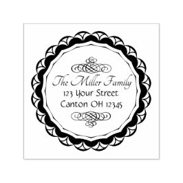 Elegant Monogram Retouradres Zelfinktende Stempel