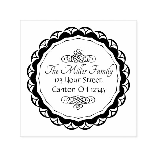 Elegant Monogram Retouradres Zelfinktende Stempel (Design)