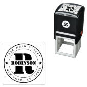 Elegant Monogram Retouradres Zelfinktende Stempel (In situ)