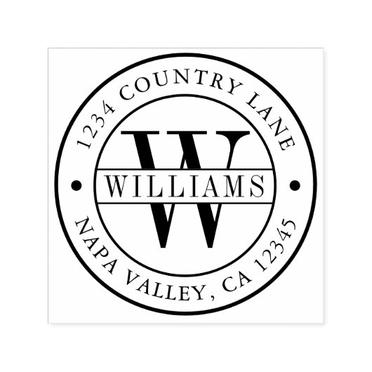 Elegant Monogram Retouradres Zelfinktende Stempel (Design)