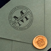 Elegant Monogram Retouradres Zelfinktende Stempel