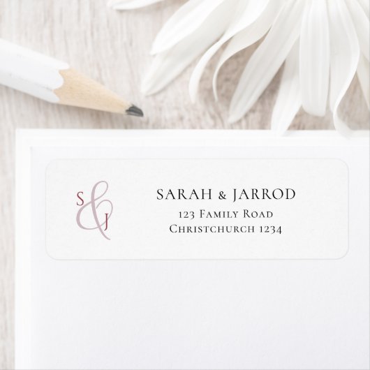 Elegant Monogram Retouradreslabel Etiket (Insitu)