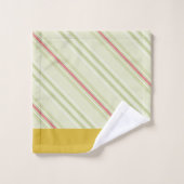 Elegant monogram retro patroon l Stripes Geel Bad Handdoek (Wasdoekje)