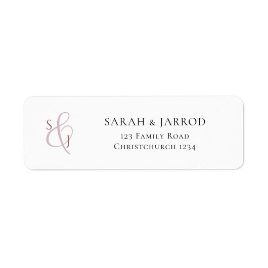 Elegant Monogram Return Address Label (Voorkant)