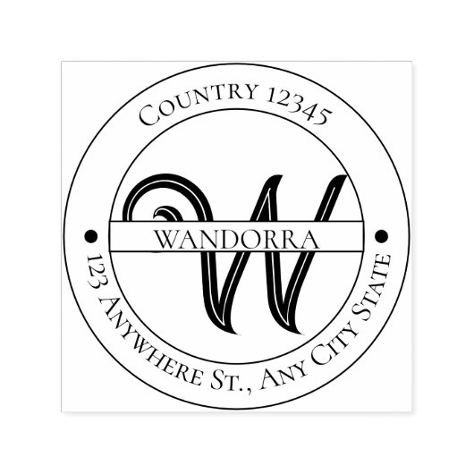 Elegant Monogram Return Address Self-inking Stamp Zelfinktende Stempel (Design)
