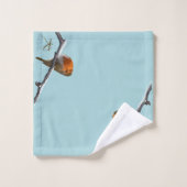 Elegant Monogram Robin Bird Blue Bad Handdoek (Wasdoekje)