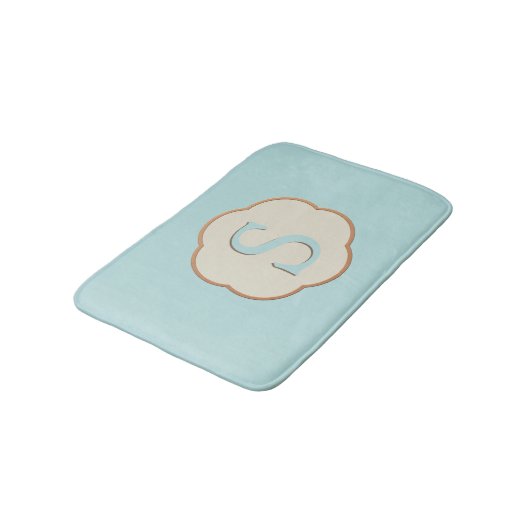Elegant Monogram Robin Egg Blue Bath Mat (Gekanteld)