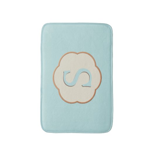 Elegant Monogram Robin Egg Blue Bath Mat (Voorkant Verticaal)