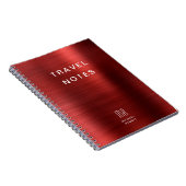 Elegant Monogram Rode Reis Notitieboek (Rechterzijde)