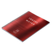 Elegant Monogram Rode Reis Notitieboek (Linkerzijde)