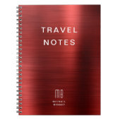 Elegant Monogram Rode Reis Notitieboek (Voorkant)