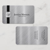 Elegant monogram roestvrij staal Visitekaartjes (Voorkant / Achterkant)