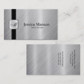 Elegant monogram roestvrij staal Visitekaartjes (Voorkant / Achterkant)