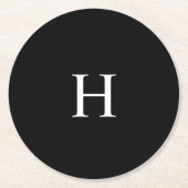 Elegant Monogram Ronde Kartonnen Onderzetter (Voorkant)