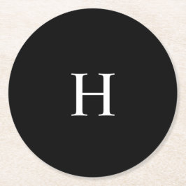 Elegant Monogram Ronde Kartonnen Onderzetter