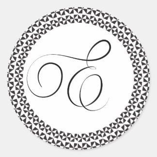 Elegant monogram ronde sticker