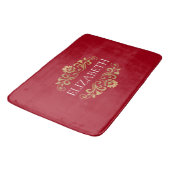 Elegant Monogram Rood Goud Badmat (Gekanteld)