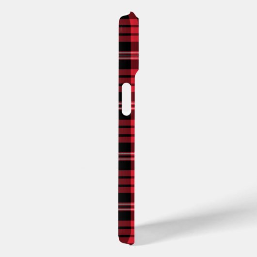Elegant Monogram Rood Plaid Case-Mate iPhone Case (Achterkant / Rechts)